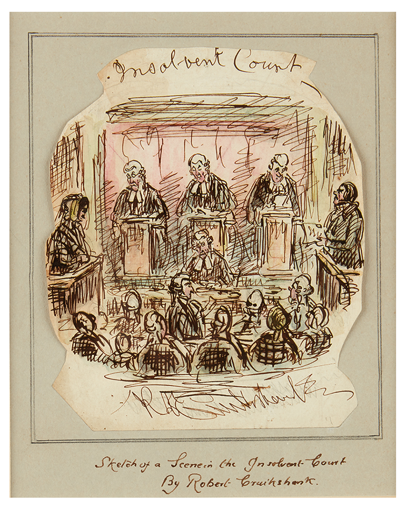 Appraisal: LAW Cruikshank Robert attributed to Insolvent Court Pen and ink