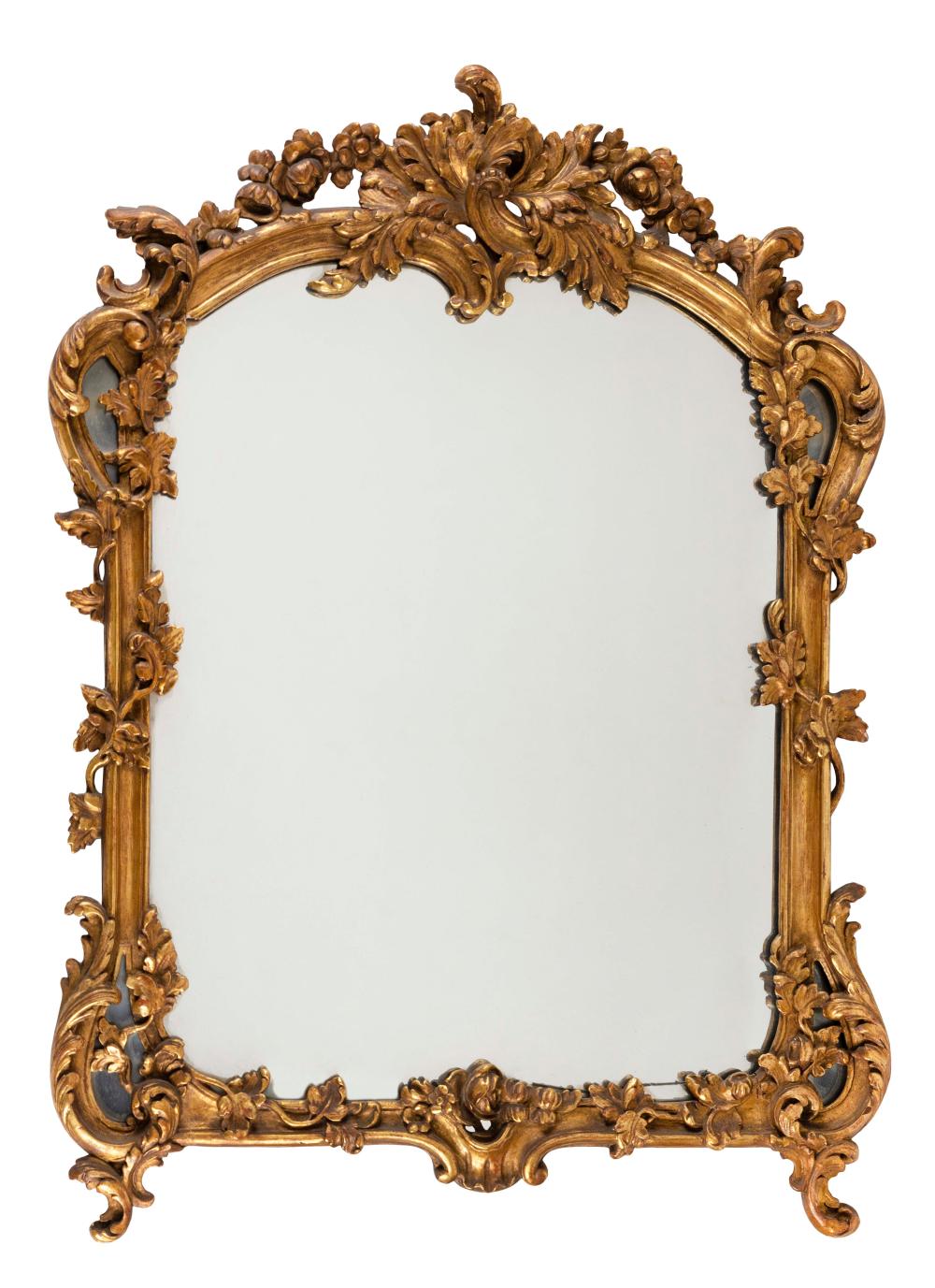 Appraisal: CARVED GILTWOOD MIRROR PROBABLY ITALY LATE TH CENTURY HEIGHT WIDTH