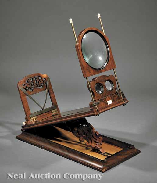 Appraisal: An Antique English Rosewood Stereographoscope th c bearing partial paper