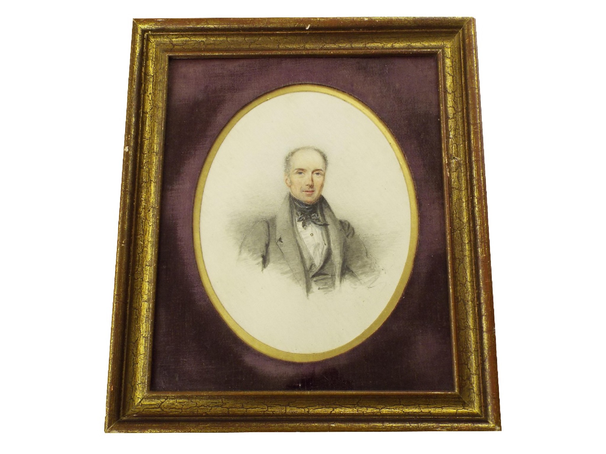 Appraisal: Thomas Overton fl - - bust portrait of a gentleman