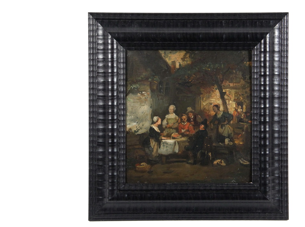 Appraisal: TH C DUTCH SCHOOL - Tavern Scene Study oil on