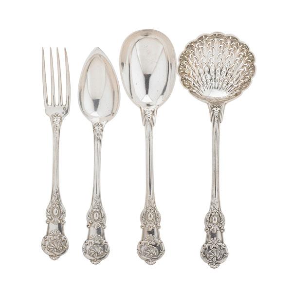 Appraisal: FRENCH SILVER DESSERT SERVICE Forty-two pieces in the Rococo Style