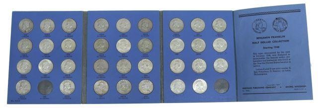 Appraisal: lot of U S coins Franklin half dollars housed in