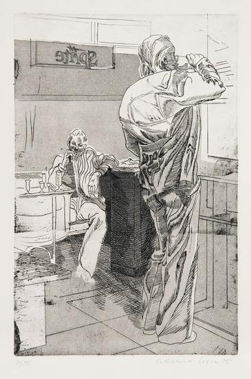 Appraisal: Catherina CosinGroup of etchings with aquatint from The Berlin Bar