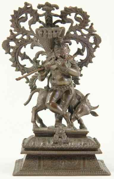 Appraisal: Indian Bronze Figure of Shiva with Nandilikely th century or