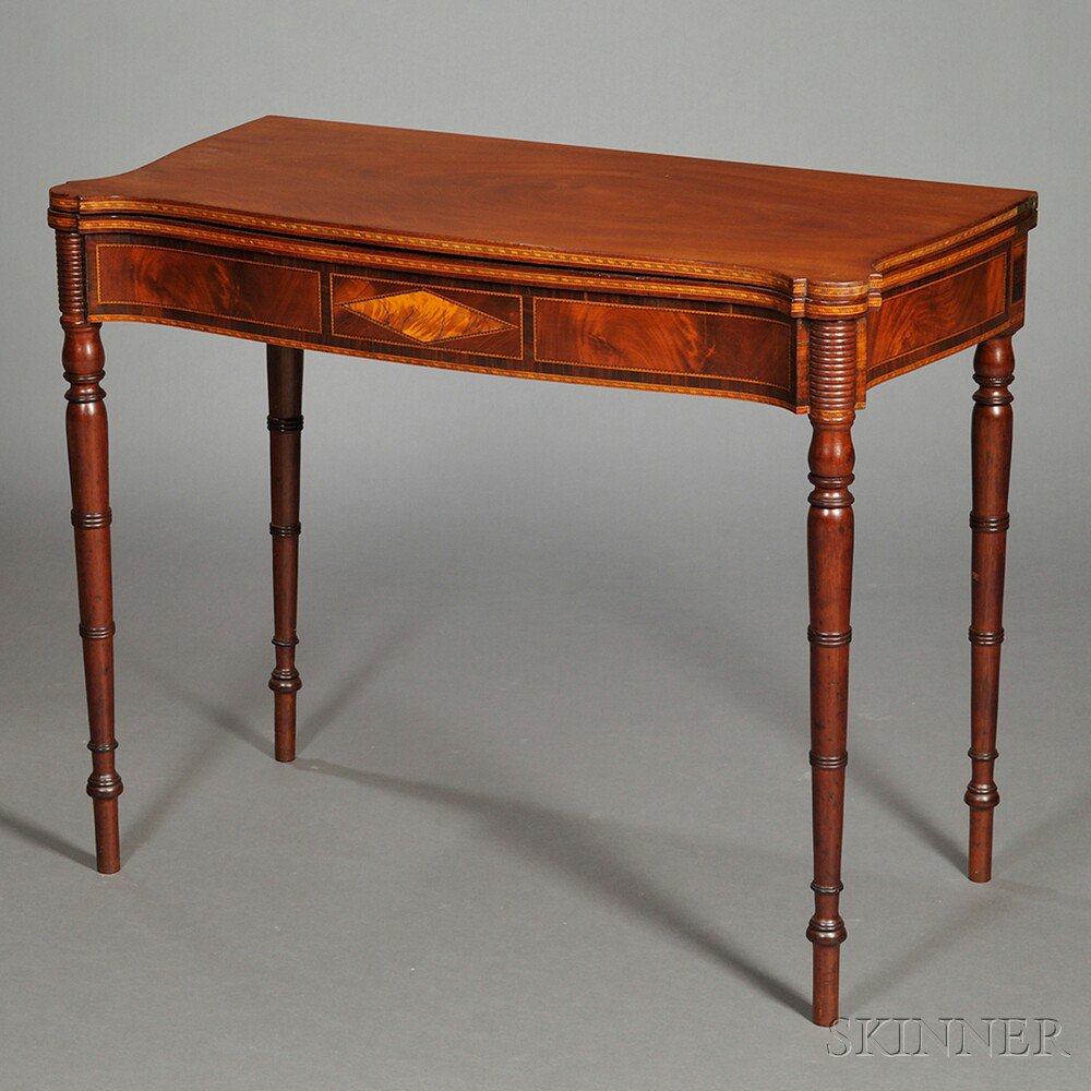 Appraisal: Federal Inlaid Mahogany Card Table Massachusetts or New Hampshire c