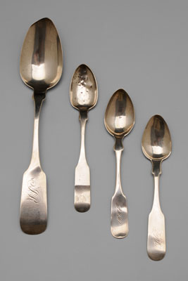 Appraisal: Four Tennessee Coin Silver Spoons th century marks for Gowdey