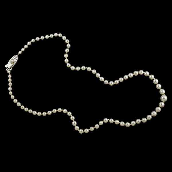 Appraisal: Mikimoto Pearls Strand of graduated Mikimoto pearls measuring - mm