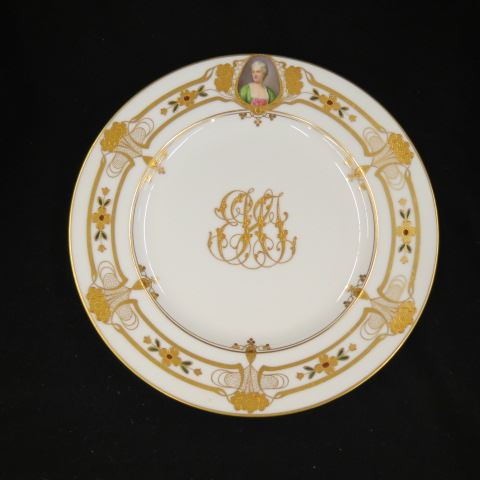 Appraisal: Lamm Dresden Porcelain Portrait Plates each plate with a medallion