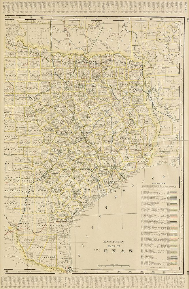 Appraisal: AN ANTIQUE MAP Eastern Half of Texas CIRCA AN ANTIQUE