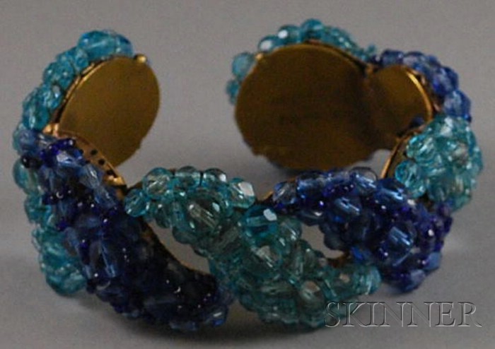 Appraisal: Coppola Toppo Blue Beaded Cuff Bracelet Italy