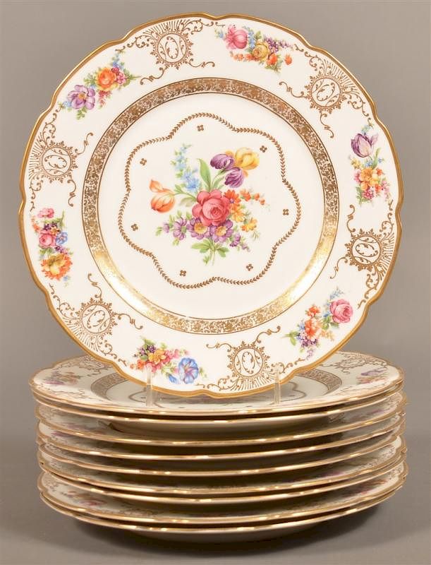 Appraisal: Ten Schumann Bavaria Dinner Plates Ten Schumann Bavaria Polychrome Floral