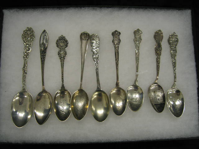 Appraisal: Sterling Silver Souvenir Spoons all full size