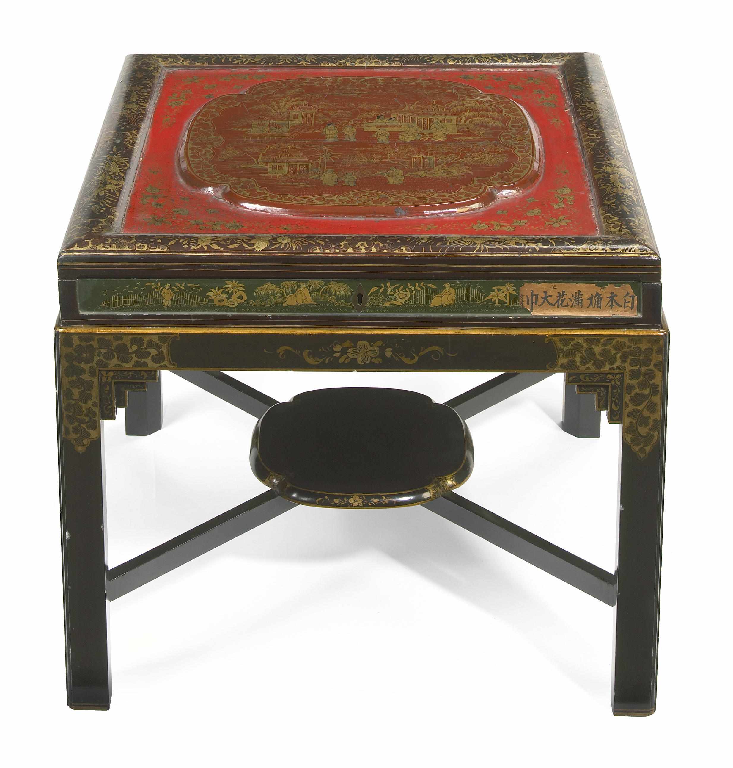 Appraisal: A Chinese Export lacquer box on later stand th century