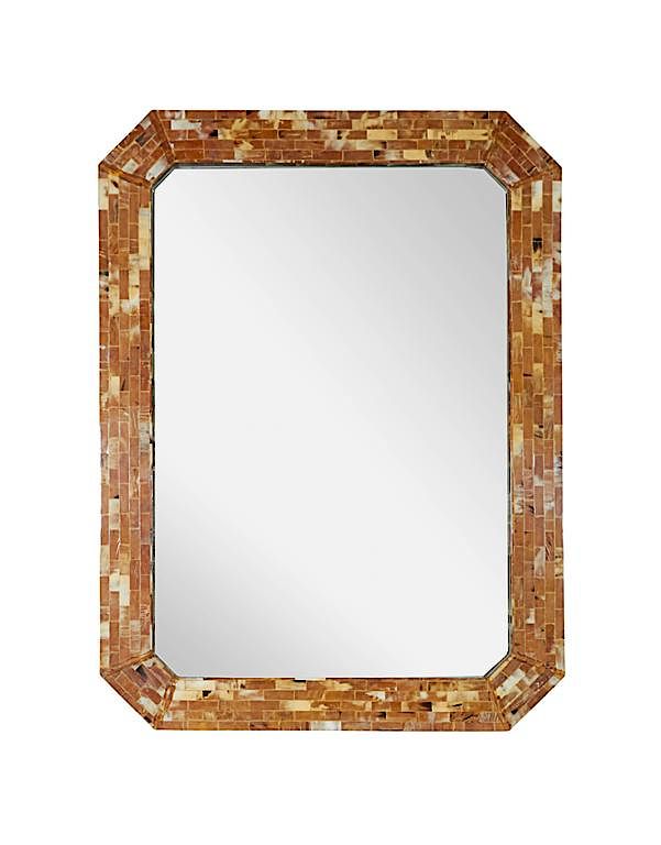 Appraisal: Karl Springer Style Tessellated Mirror Karl Springer style mirror featuring