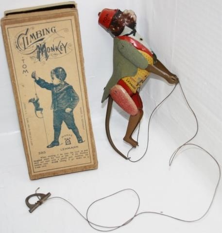 Appraisal: CA LEHMANN CLIMBING MONKEY TIN LITHOGRAPHTOY WITH ITS ORIGINAL BOX