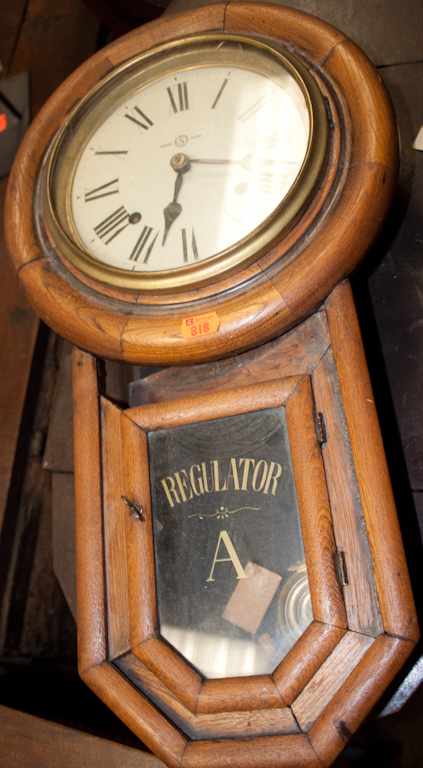 Appraisal: Victorian oak regulator clock Estimate - Additional comments added Movement