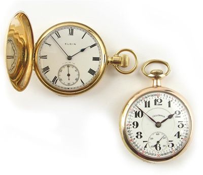 Appraisal: A gold plated keyless lever watch by Illinois Watch Co