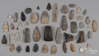 Appraisal: Group of Native American stone points and implements early archaic