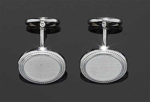 Appraisal: GOLD CUFF LINKS PATEK PHILIPPE White gold g Round cuff