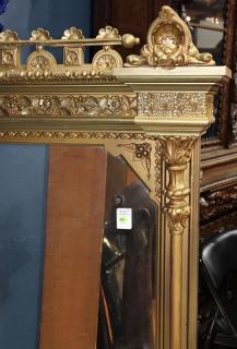 Appraisal: American Victorian gilt overmantle mirror American Victorian gilt overmantle mirror