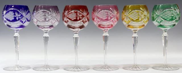 Appraisal: lot of Bohemian cut-to-clear crystal wine goblets each in a