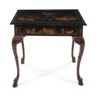 Appraisal: A Chippendale Style Lacquered Side Table Height x width x