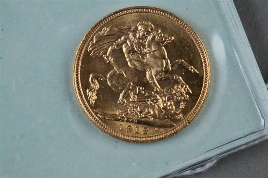 Appraisal: BRITISH GOLD SOVEREIGN George V on the obverse St George