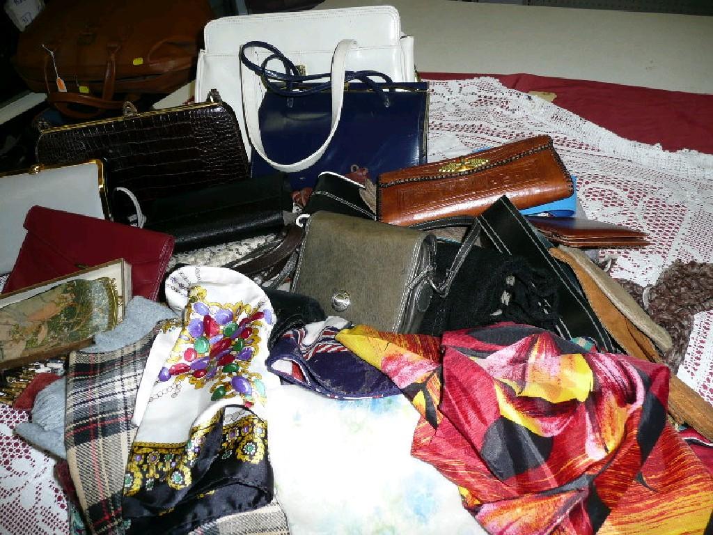 Appraisal: A collection of handbags scarves belts purses and wallets etc