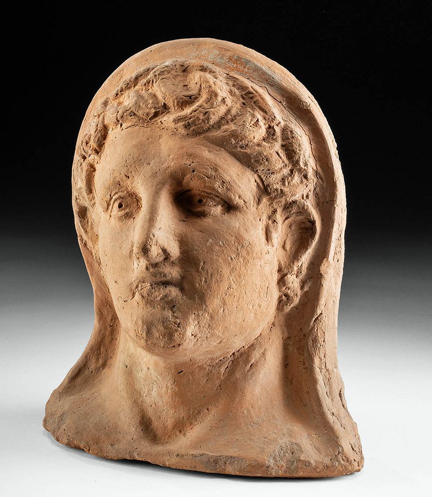 Appraisal: Exhibited Etruscan Molded Terracotta Head of Woman - TL Classical