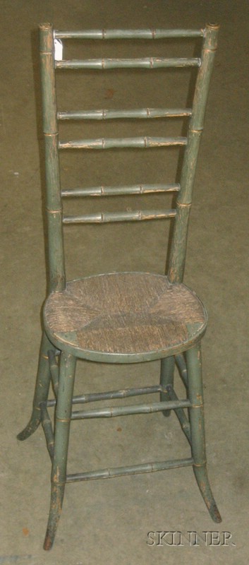 Appraisal: Bamboo-turned Tall back Side Chair England or America early th