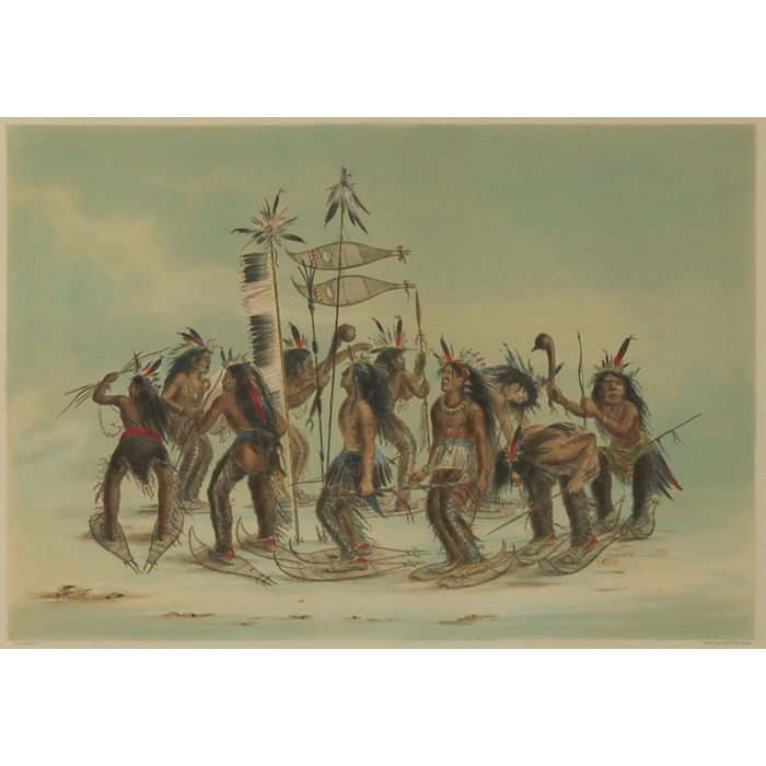 Appraisal: George Catlin The Snow-Shoe Dance - hand-colored lithograph