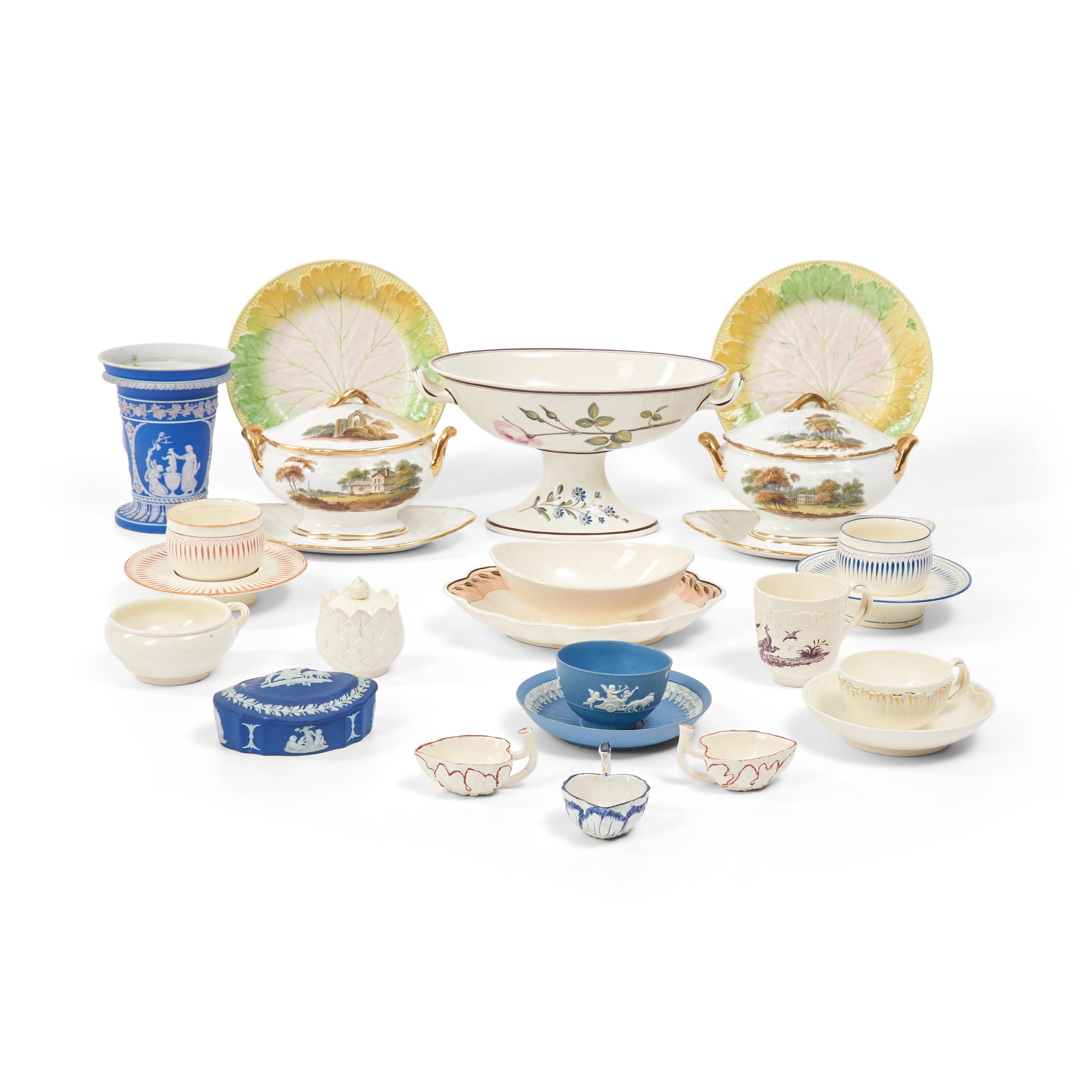 Appraisal: NINETEEN ASSORTED WEDGWOOD ITEMS including a pair of majolica plates