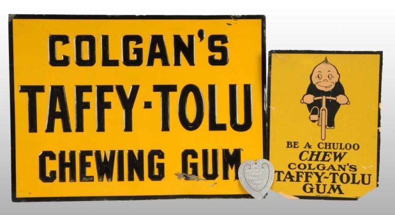 Appraisal: Lot of Taffy-Tulu Gum Items Description Includes tin Taffy-Tulu Chewing