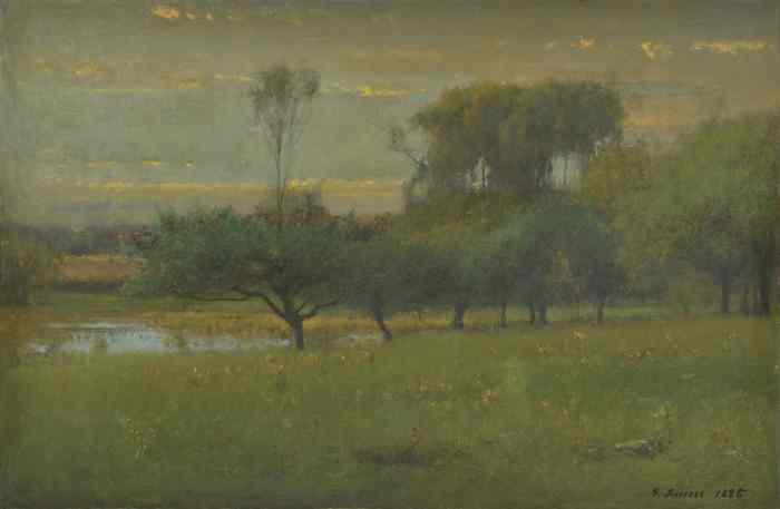 Appraisal: GEORGE INNESS OIL ON PANEL American - Titled ''The Orchard