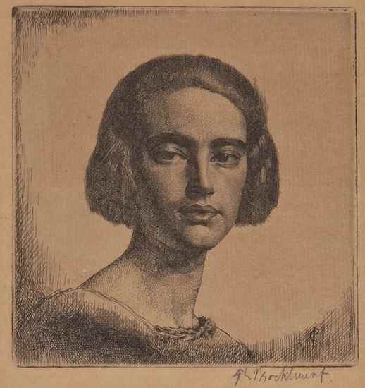 Appraisal: Gerald Leslie Brockhurst Pepita etching final state of signed in