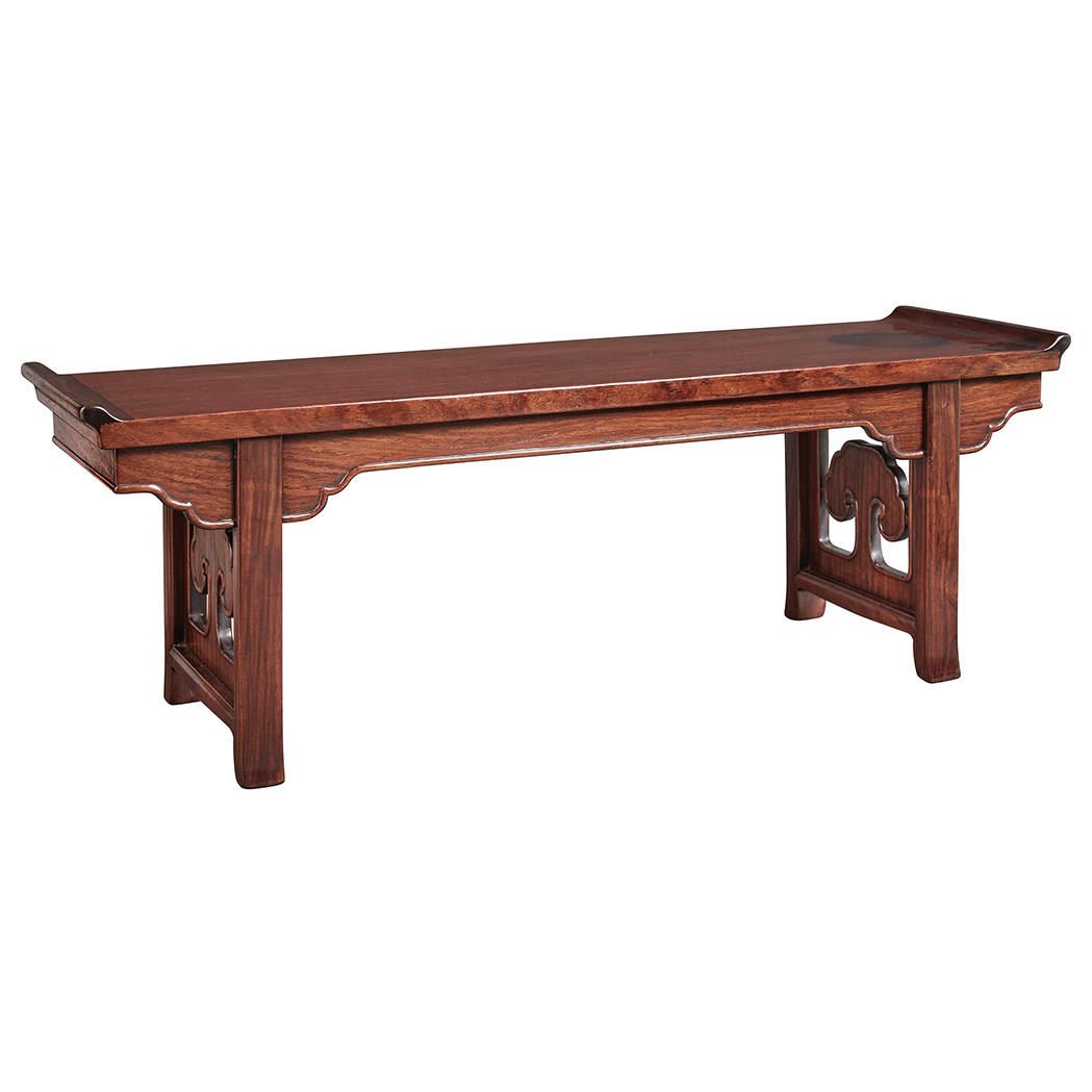 Appraisal: Chinese Huanghuali Table Stand The single-panel top set with everted