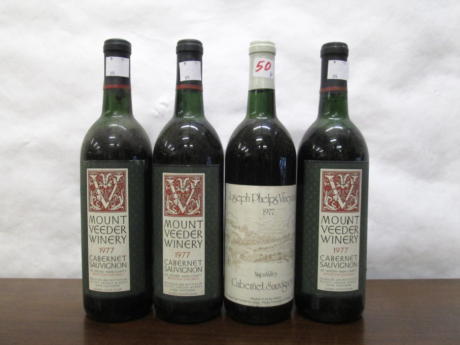 Appraisal: FOUR BOTTLES OF VINTAGE CALIFORNIA CABERNET SAUVIGON Joseph Phelps Vineyards