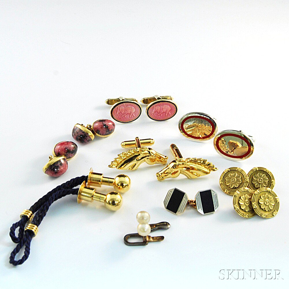 Appraisal: Assorted Group of Cuff Links including a pair of kt