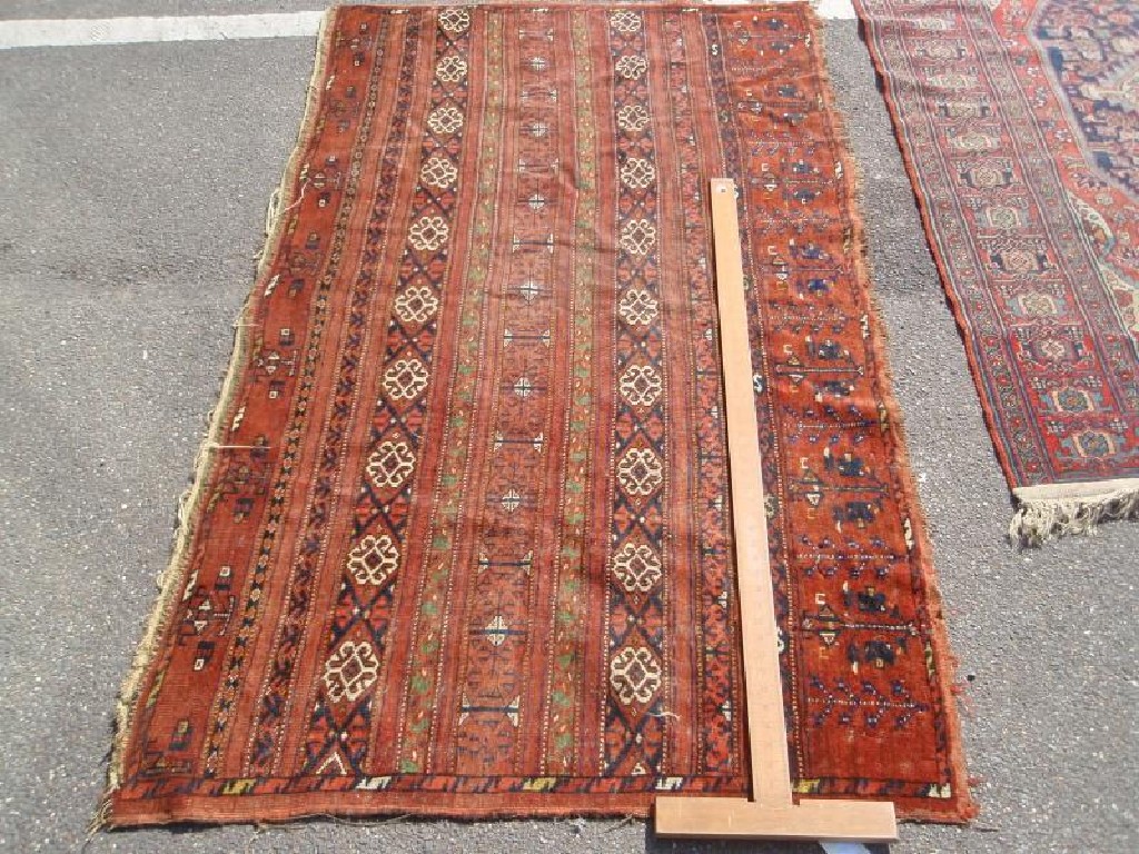 Appraisal: A Bokhara linear rug cm x cm