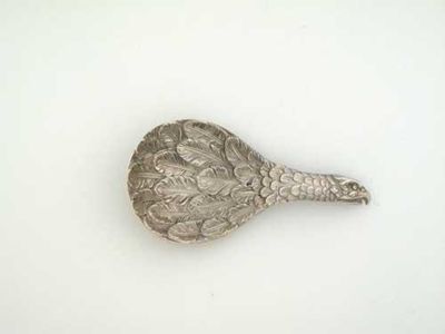 Appraisal: A rare George III stamped 'eagles wing' caddy spoon by