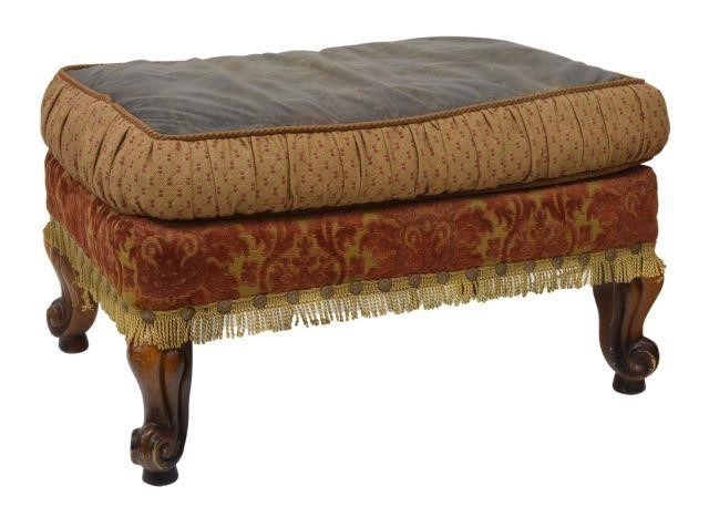 Appraisal: Jeff Zimmerman Collection Jadyn upholstered ottoman late th c cushion