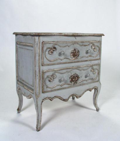 Appraisal: Vintage Country French two-drawer commode with shell and scroll carvings