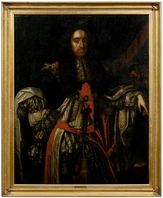 Appraisal: Portrait follower Benedetto Gennari three-quarter portrait of King James II