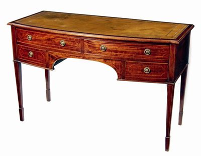 Appraisal: A late Victorian mahogany bowfront writing table the moulded edge