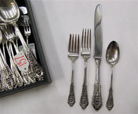 Appraisal: WALLACE STERLING SILVER FLATWARE SET pieces in the Rosepoint pattern