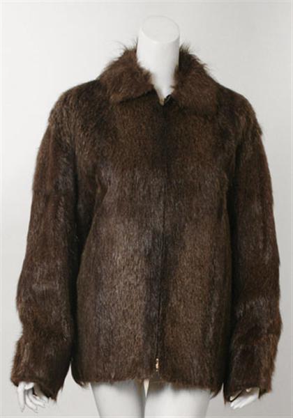 Appraisal: Men's Revillon fur jacket Hip-length zip-front beaver jacket with detachable