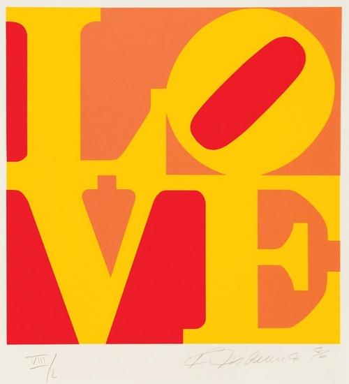 Appraisal: Robert Indiana b love silkscreen printed in colors signed and