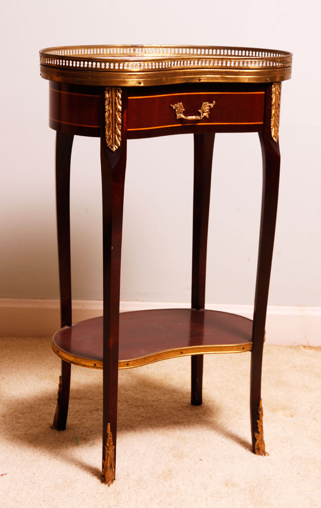 Appraisal: - French Style Side Table French style side table with