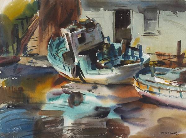 Appraisal: Maurice Logan - Crab Boats signed and inscribed 'Maurice Logan